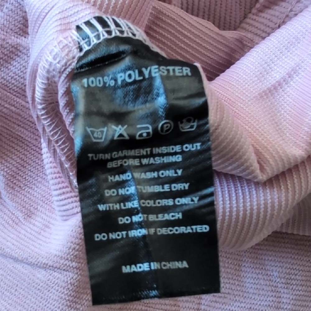 Patriotic Short Sleeve Dress Crewneck Pink with Sequined Stars Size Large - Picture 12 of 14